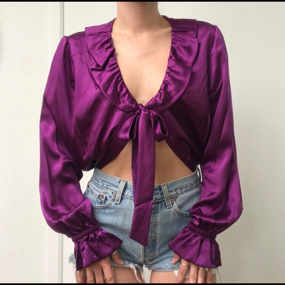 100% pure silk poet blouse